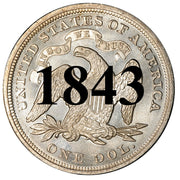 1843 Seated Liberty Dollar