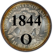 1844-O Seated Liberty Half Dollar , Type 1 "Obverse Stars No Motto"