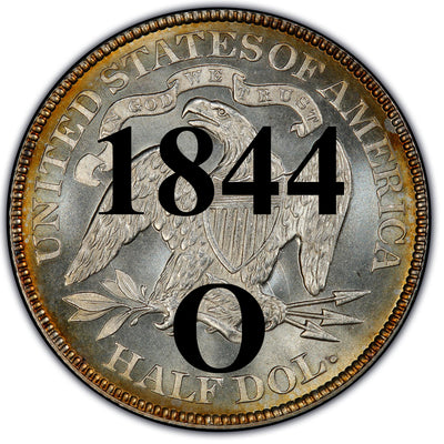 1844-O Seated Liberty Half Dollar , Type 1 