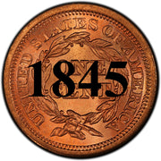 1845 Coronet Braided Hair Large Cent