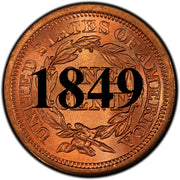 1849 Coronet Braided Hair Large Cent