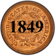 1849 Braided Hair Half Cent