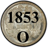 1853-O "With Arrows" Seated Half Dime , Type 3 "Arrows at Date"
