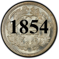 1854 Seated Liberty Half Dime Type 3 "Arrows at Date"