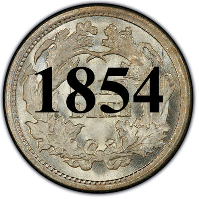 1854 Seated Liberty Half Dime Type 3 