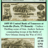 1855 $5 Central Bank of Tennessee at Nashville (Paris, TN Branch) #130