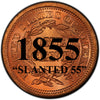 1855 "SLANTED 55" Coronet Braided Hair Large Cent