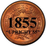 1855 "UPRIGHT 55" Coronet Braided Hair Large Cent