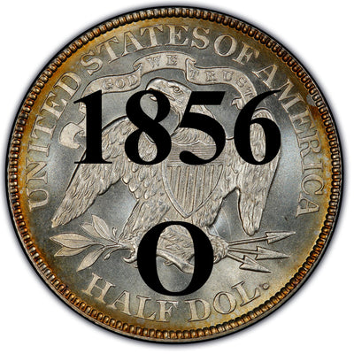 1856-O Seated Liberty Half Dollar , Type 1 