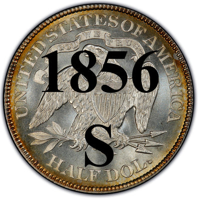 1856-S Seated Liberty Half Dollar , Type 1 
