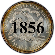 1856 Seated Liberty Half Dollar , Type 1 "Obverse Stars No Motto"