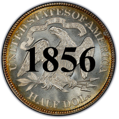 1856 Seated Liberty Half Dollar , Type 1 
