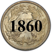 1860 Seated Liberty Dime , Type 4 "Obverse Legend"