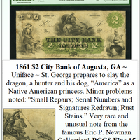 1861 $2 City Bank of Augusta, GA #135