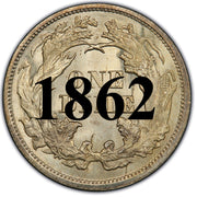 1862 Seated Liberty Dime , Type 4 "Obverse Legend"