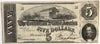 1863 $5 (T-60) Richmond, Virginia - Tan Paper - Blue ink reverse - Confederate Currency -