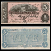 1864 $5 (T-69) Richmond, Virginia - Confederate Currency -