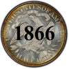 1866 Seated Liberty Half Dollar , Type 4 "With Motto"