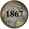 1867 Seated Liberty Half Dollar , Type 4 "With Motto"