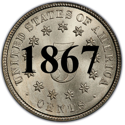 1867 Shield Nickel 