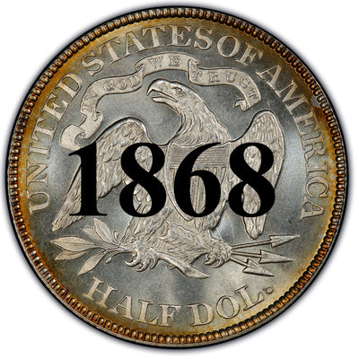 1868 Seated Liberty Half Dollar , Type 4 
