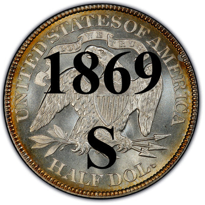 1869-S Seated Liberty Half Dollar , Type 4 