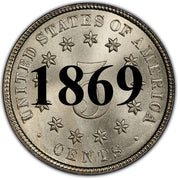 1869 Shield Nickel