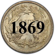 1869 Seated Liberty Dime , Type 4 "Obverse Legend"