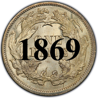 1869 Seated Liberty Dime , Type 4 