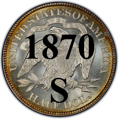 1870-S Seated Liberty Half Dollar , Type 4 