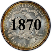 1870 Seated Liberty Half Dollar , Type 4 "With Motto"