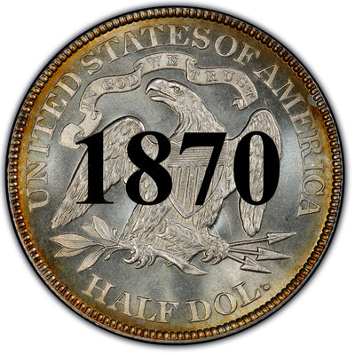 1870 Seated Liberty Half Dollar , Type 4 