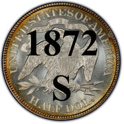 1872-S Seated Liberty Half Dollar , Type 4 "With Motto"