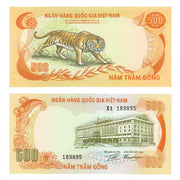 1972 South Vietnam "Tiger" 500 Dong World Currency , Uncirculated
