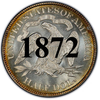 1872 Seated Liberty Half Dollar , Type 4 "With Motto"