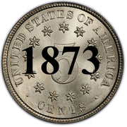 1873 Shield Nickel "Open 3"