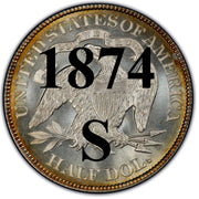 1874-S Seated Liberty Half Dollar