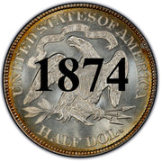 1874 Seated Liberty Half Dollar