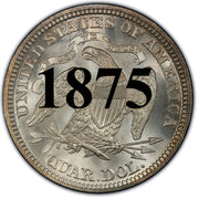 1875 Seated Liberty Quarter , Type 4 "In God We Trust" Motto