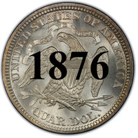 1875-S Seated Liberty Quarter , Type 4 "In God We Trust" Motto
