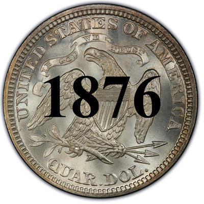 1875-S Seated Liberty Quarter , Type 4 