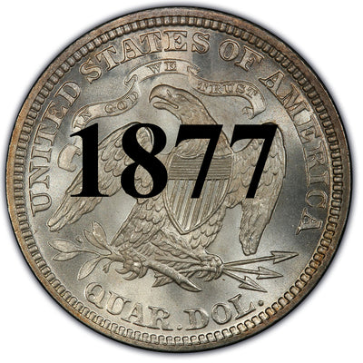 1877 Seated Liberty Quarter , Type 4 