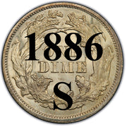 1886-S Seated Liberty Dime , Type 4 "Obverse Legend"