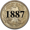 1887 Seated Liberty Dime , Type 4 "Obverse Legend"