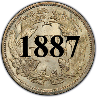 1887 Seated Liberty Dime , Type 4 