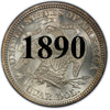 1890 Seated Liberty Quarter , Type 4 "In God We Trust" Motto
