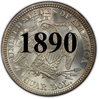 1890 Seated Liberty Quarter , Type 4 