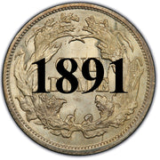 1891 Seated Liberty Dime , Type 4 "Obverse Legend"