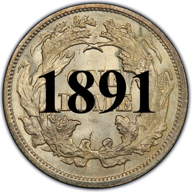 1891 Seated Liberty Dime , Type 4 