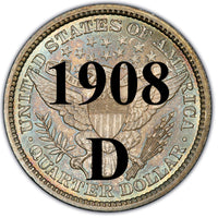1908-D Barber Quarter